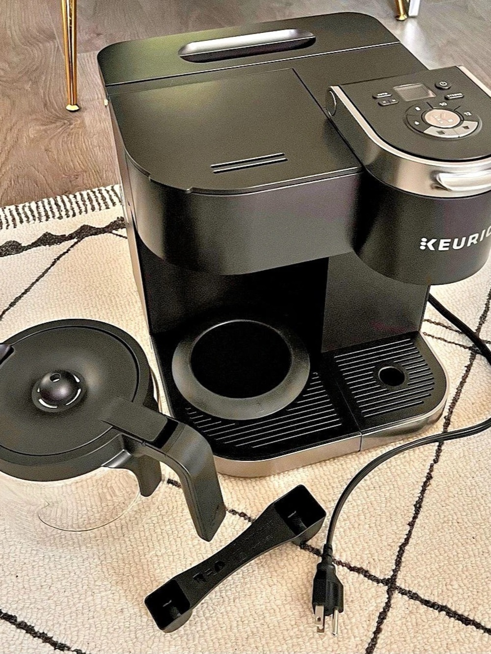 Keurig K-Duo Essentials Coffee Maker Black Coffee Maker with Glass Carafe BRAND